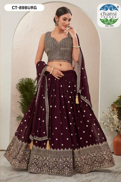 CHANSI TRENDZ CT-89 DESIGNER GEORGETTE LEHENGA CHOLI WHOLESALER IN INDIA